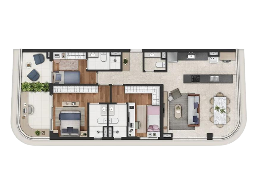 PARIS - Planta 105m²