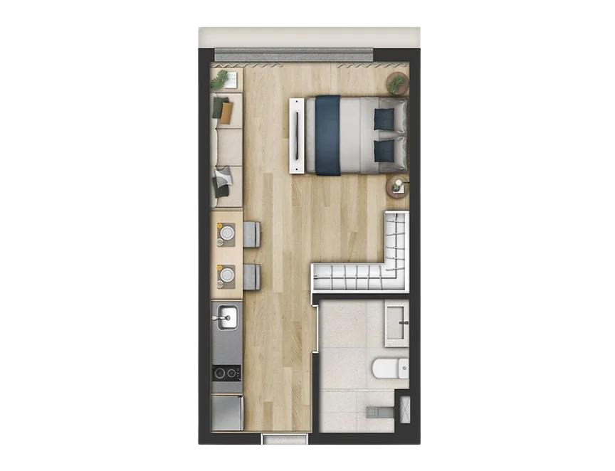 MIAMI - 1 Dorm. - 44m²