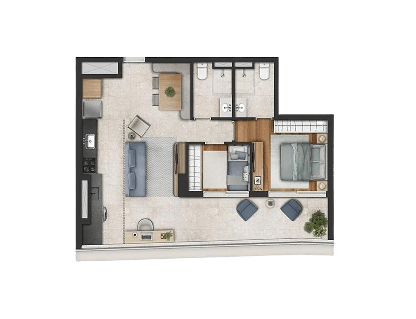 PARIS - Planta 73m²