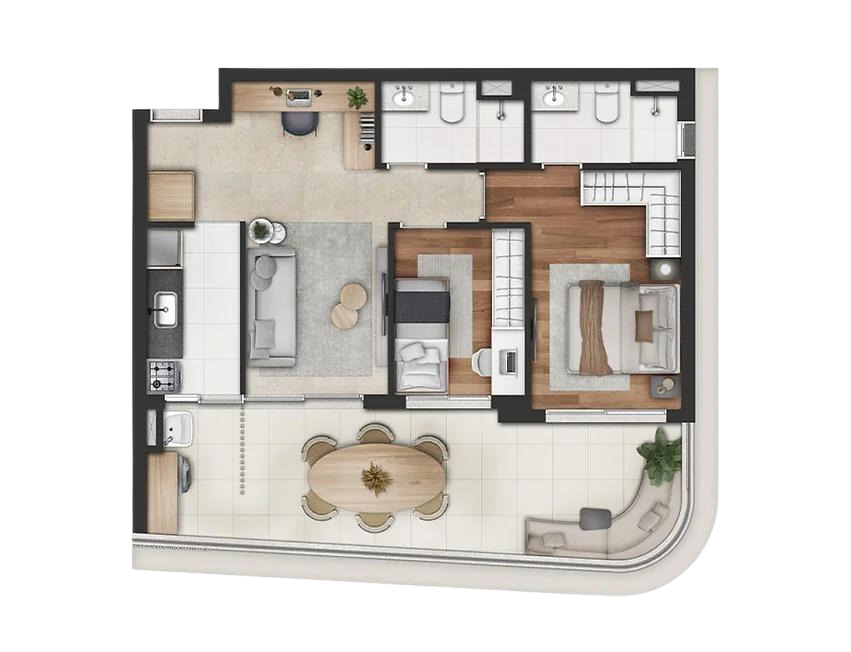 PARIS - Planta 76m²