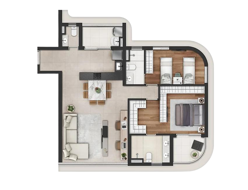 PARIS - Planta 96m²